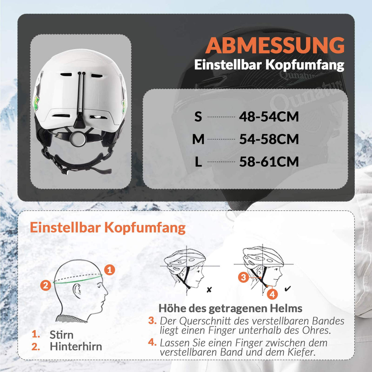 ROCKBROS-Qunature Skihelm mit Ohrenschützern Schneehelm Winter für Skifahren - ROCKBROS-EU