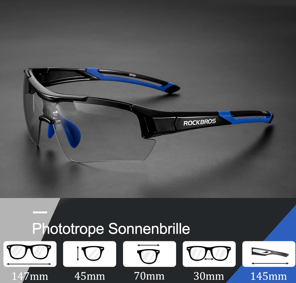 ROCKBROS Radbrille Sonnenbrille Halbrahmen Photochromatische Brille - ROCKBROS-EU