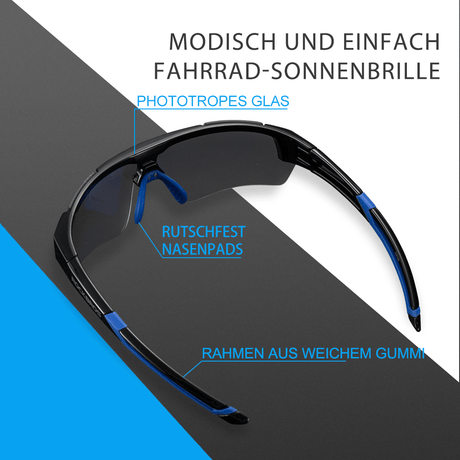 ROCKBROS Radbrille Sonnenbrille Halbrahmen Photochromatische Brille - ROCKBROS-EU