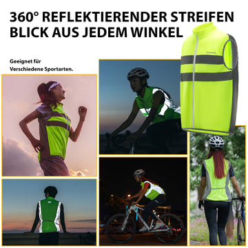 mountainbike schutzweste ROCKBROS Reflektierende Weste Reiten Sicherheitsweste Fluoreszierend G – ROCKBROS-DE