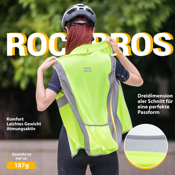 weste fahrrad fahren lernen ROCKBROS Reflektierende Weste Reiten Sicherheitsweste Fluoreszierend G –  ROCKBROS-DE