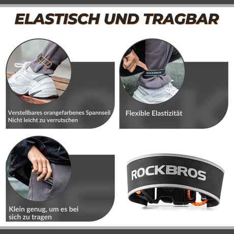 ROCKBROS Reflektorbänder Elastisch Fahrrad Reflektorband 1 Paar - ROCKBROS-EU