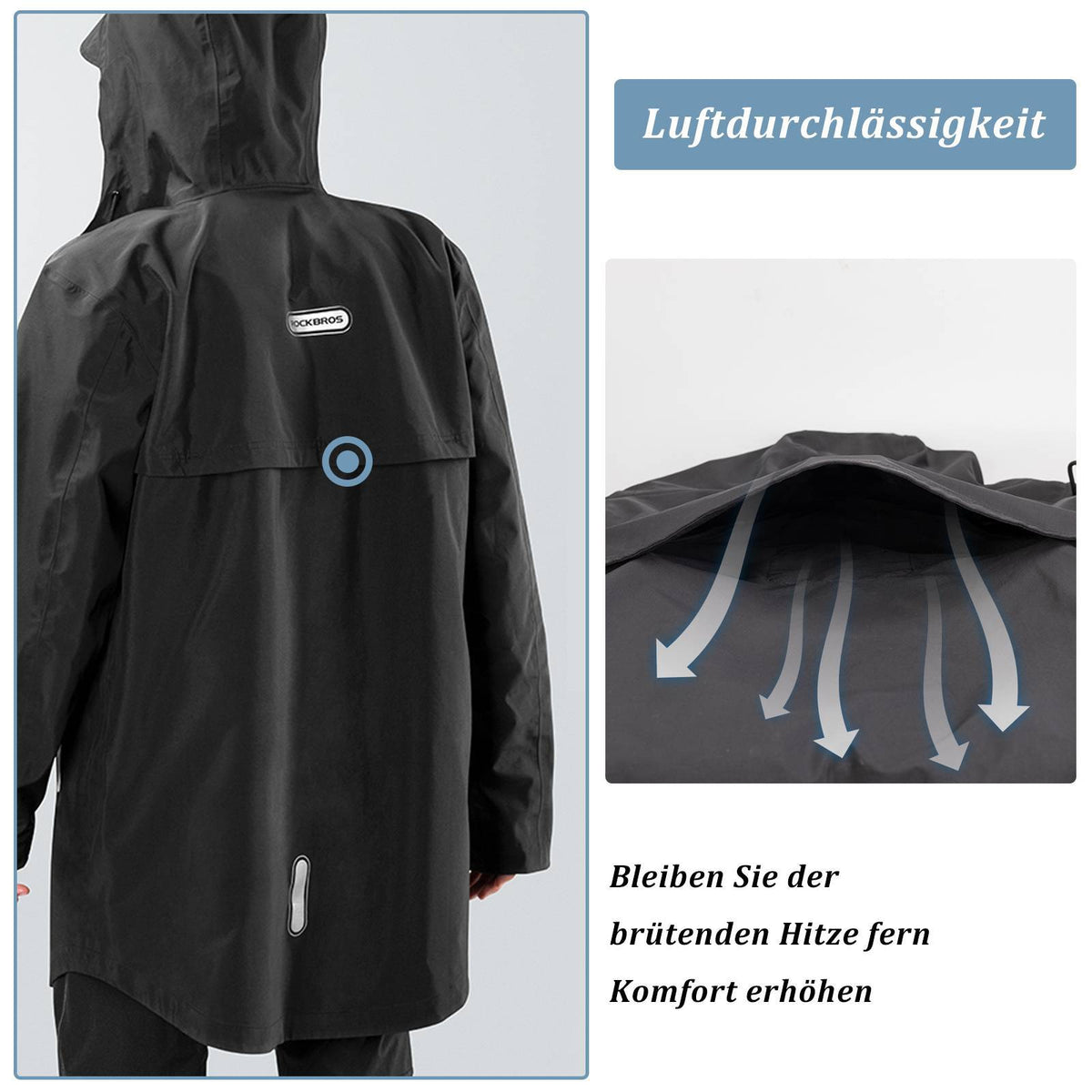 ROCKBROS Regenbroek Heren Dames Waterdichte Regenponcho Verlengde ROCKBROS Regenbroek Heren Dames Waterdichte Regenponcho Verlengde