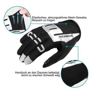 ROCKBROS riding gloves full finger SBR men's sports gloves M-XXL – ROCKBROS-DE