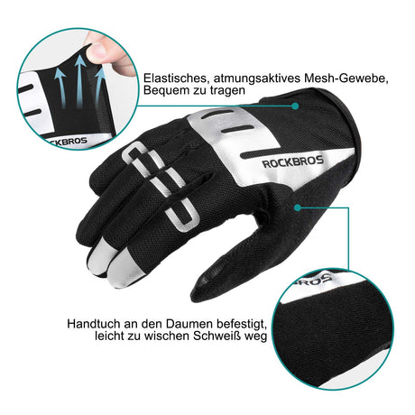 ROCKBROS Reithandschuhe Full Finger SBR Herren Sporthandschuhe M-XXL - ROCKBROS-EU