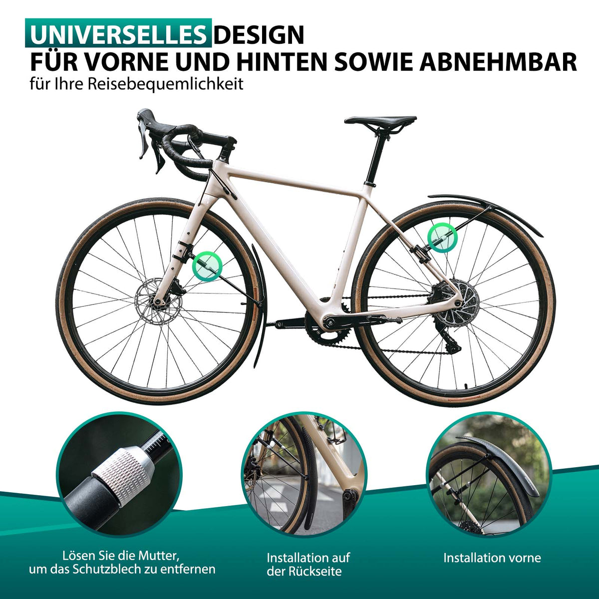 ROCKBROS Rennrad Schutzblech Set für 27,5 Zoll Fahrräder Quick-Release – ROCKBROS-DE