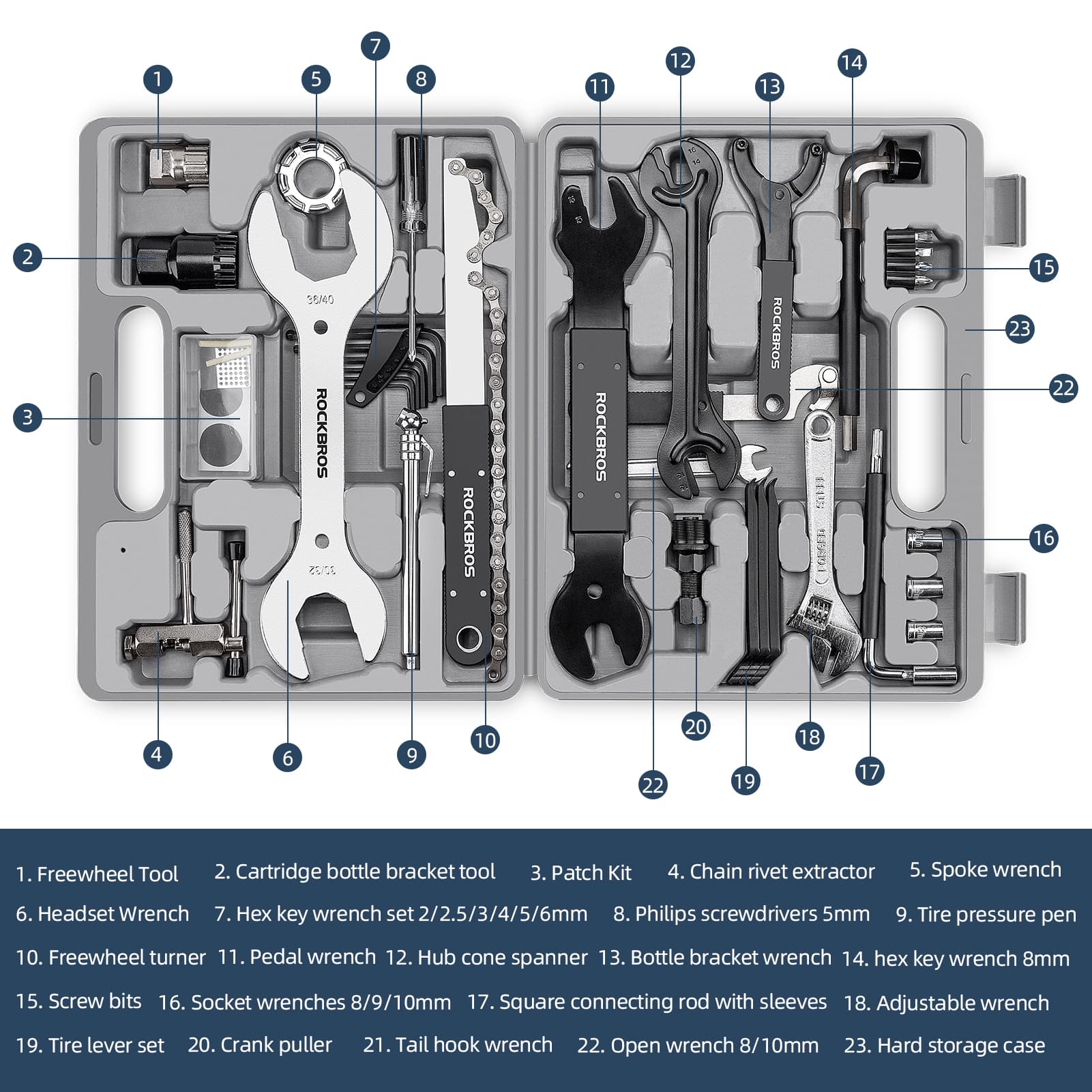 ROCKBROS repair tool set 44 in 1 bicycle practical tool set