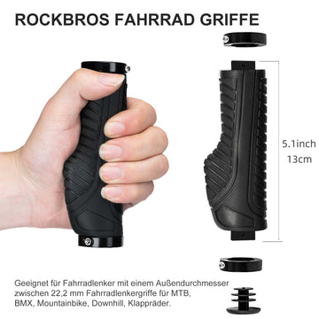 ROCKBROS Rutschfeste Fahrradgriffe aus Gummi mit Lock-on Design für MT – ROCKBROS-DE