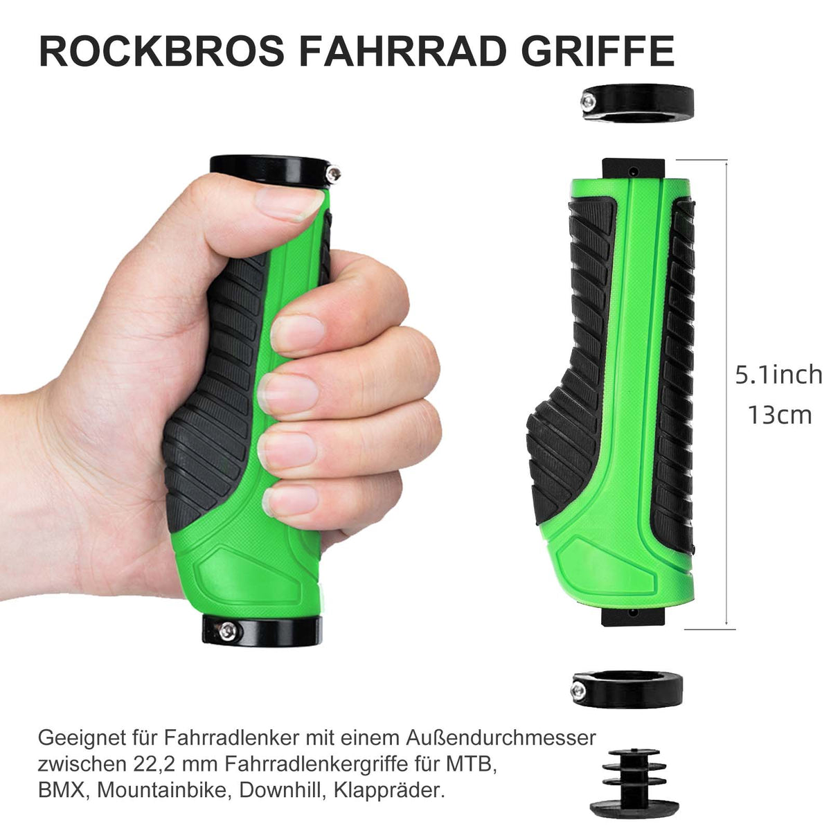 fahrradgriffe festmachen ROCKBROS Rutschfeste aus Gummi mit Lock-on Design für MT – ROCKBROS-DE Wähle Deine Größe:XL Haibike Trekking 8 E-Bike mtb helmet sale