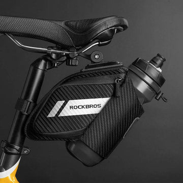 tasche für fahrradsattel ROCKBROS saddle bag bicycle seat bag with bottle holder black 1L –  ROCKBROS-DE