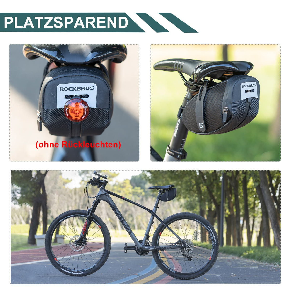 ROCKBROS Satteltasche für MTB Rennrad Werkzeugtasche mit Rücklichthalt – ROCKBROS-DE