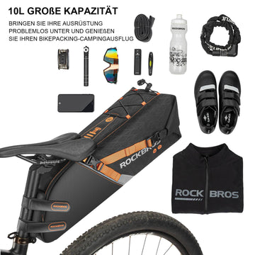 ROCKBROS Satteltasche wasserdichte Fahrradtasche für MTB Rennrad10L –  ROCKBROS-DE