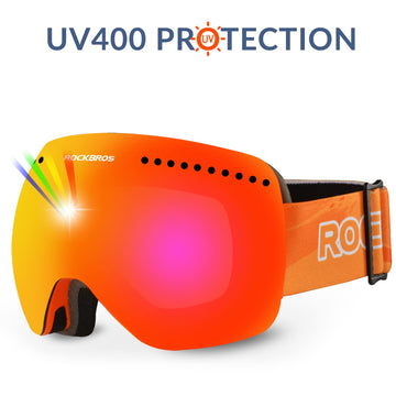 skibrille zum mountainbiken ROCKBROS Skibrille für Damen und Herren Anti-Nebel UV400 Schutz Skibri –  ROCKBROS-DE