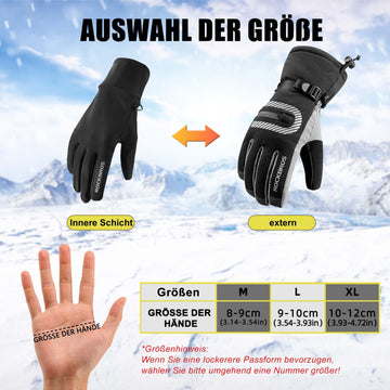 handschuhe warme hände ROCKBROS Skihandschuhe 2 in 1 Winddicht Warme Handschuhe Schwarz M-2XL – ROCKBROS-DE