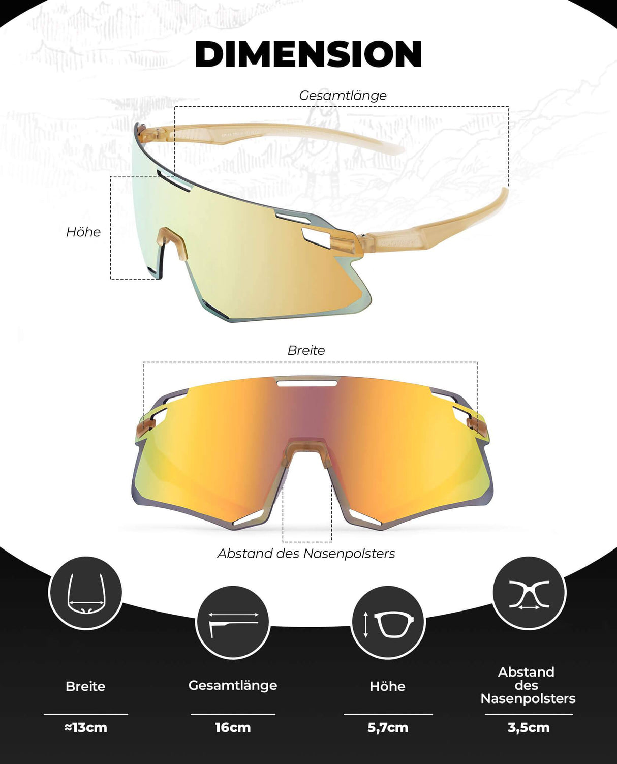 ROCKBROS Sonnenbrille Winddichte Fahrradbrille für Outdoor-Sportarten - ROCKBROS-EU