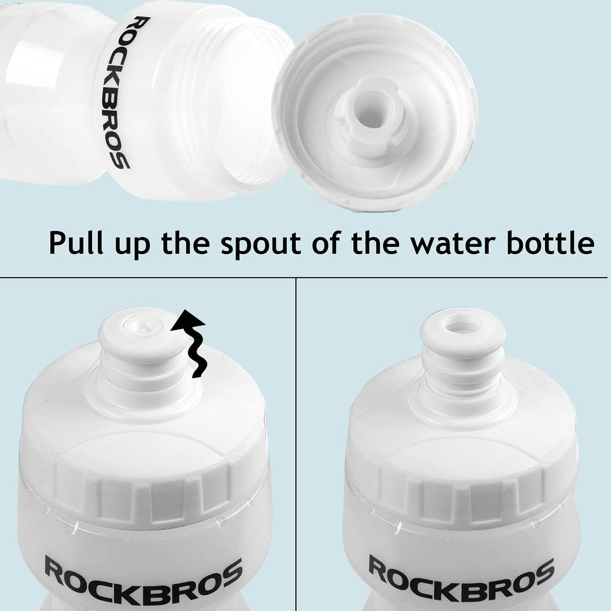 ROCKBROS Sport Trinkflasche 600 ml aus PP5 mit Staubschutzhülle geliefert - ROCKBROS-EU