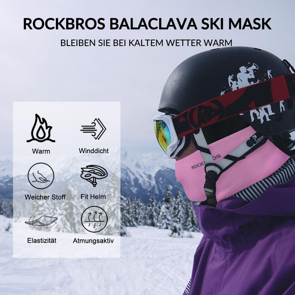 ROCKBROS Sturmhaube Herbst Winter Balaclava für Outdoorsports Unisex