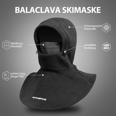 ROCKBROS Sturmhaube Winter Balaclava wärmer für Outdoor-Sportarten - ROCKBROS-EU