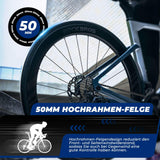 ROCKBROS T700 Carbon Laufradsatz 28‘‘ 50mm Scheibenbremse Steckachse Laufrad Set für Rennrad und SHIMANO 8-12 Fach 24 Speichen 36T-Stahllager - ROCKBROS-EU