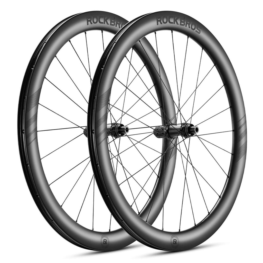 ROCKBROS T700 Carbon Wheelset 28'' 50mm Disc Brake Thru Axle Wheel Set for  Road Bike and SHIMANO 8-12 Speed ​​24 Spokes 36T Steel Bearings