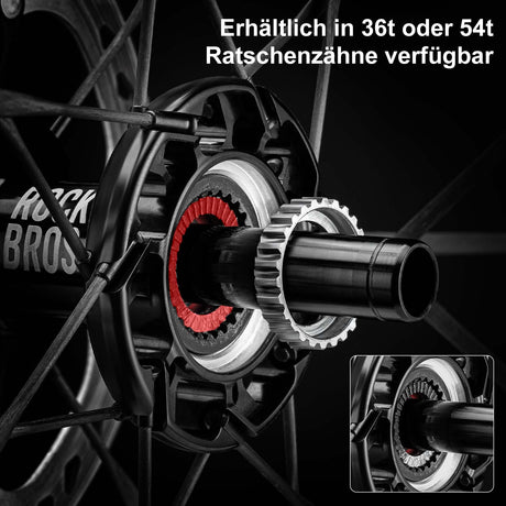 ROCKBROS T700 Carbon Laufradsatz 55mm Scheibenbremse Steckachse Laufrad Set für Rennrad Inklusive Vakuum-Reifenkissen - ROCKBROS-EU