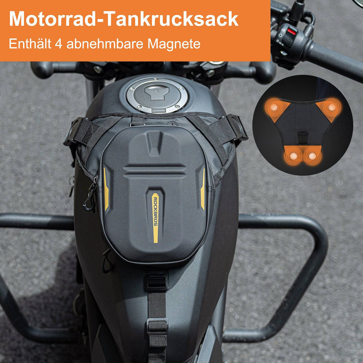 ROCKBROS Tankrucksack Magnet Motorrad Beintasche mit Schultertragegurt - ROCKBROS-EU