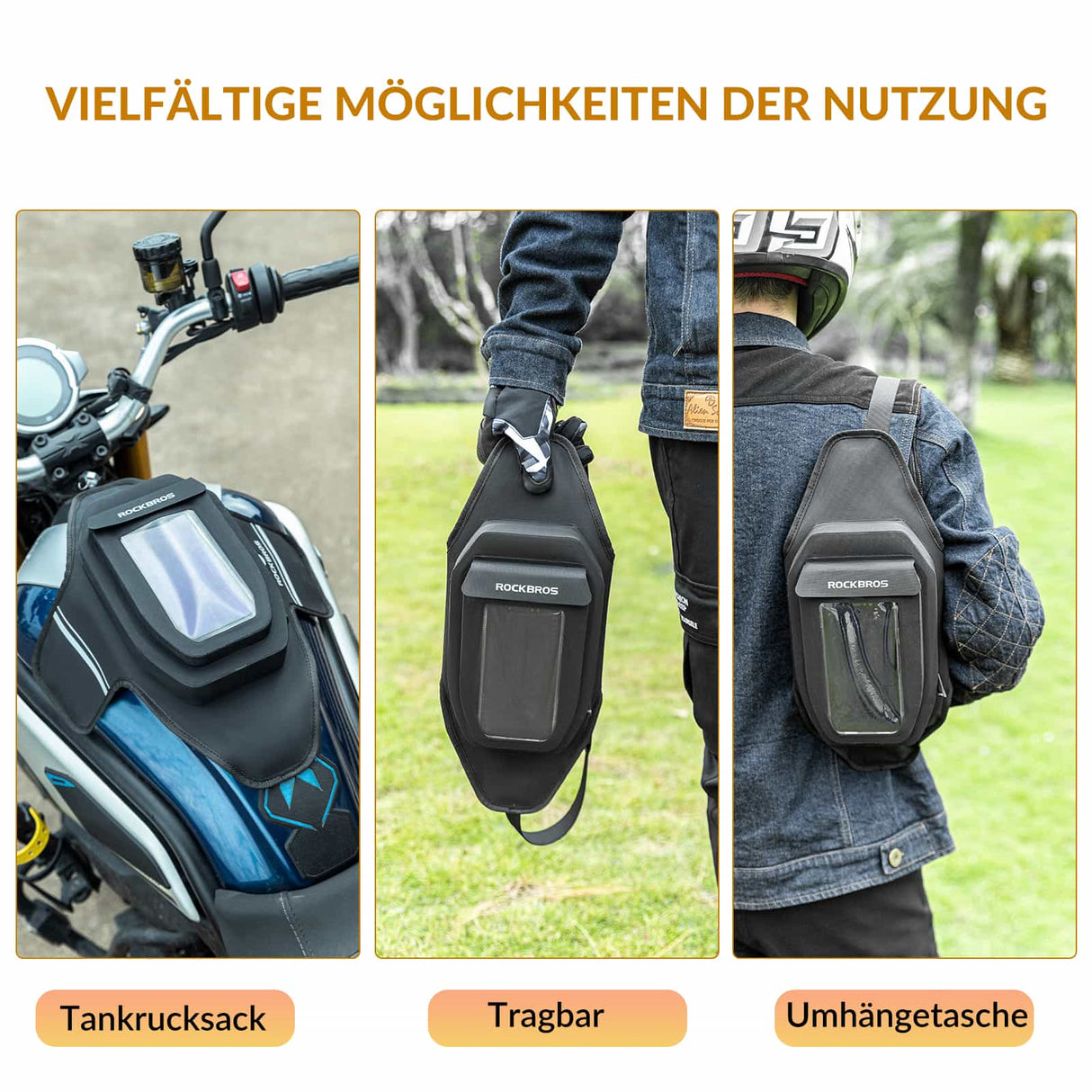 ROCKBROS Tankrucksack Motorrad Beintasche mit Magnetische-Absaugung - ROCKBROS-EU