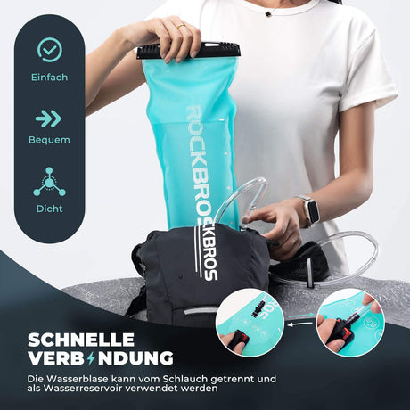 ROCKBROS Trinkblase 2L mit Trinkschlauch Leichte TPU Wasserblase - ROCKBROS-EU