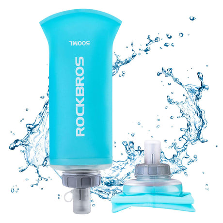 ROCKBROS Trinkflasche Faltbare Wasserflasche 500ml für Laufen Wandern Radfahren - ROCKBROS-EU