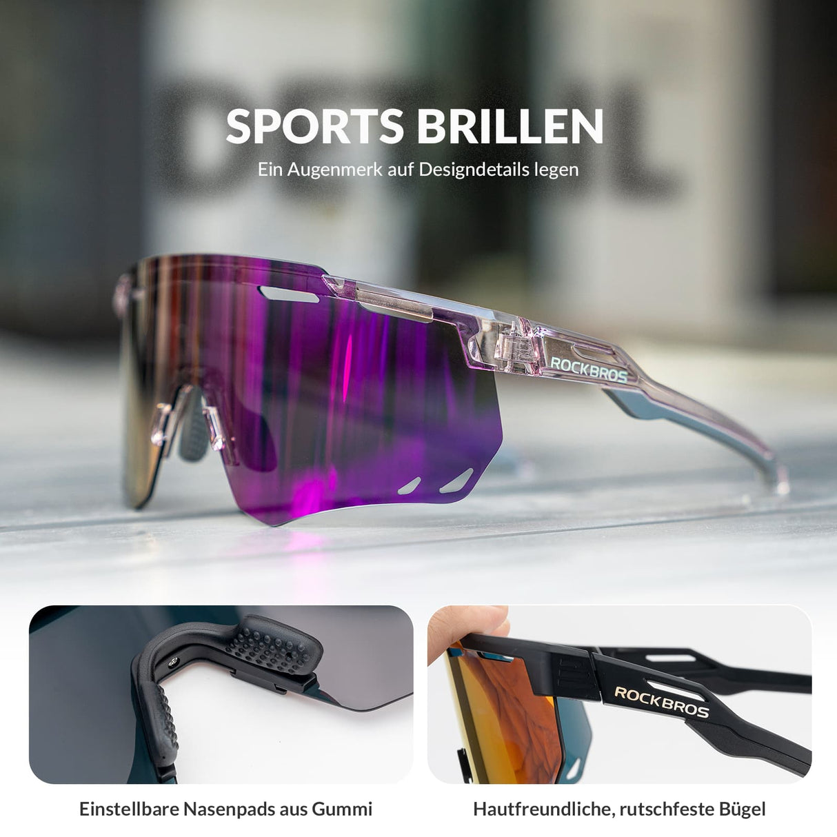 ROCKBROS Ultraleicht Fahrradbrille Sonnenbrille mit UV400-Schutz - ROCKBROS-EU