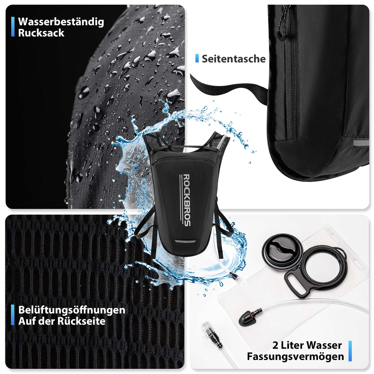 ROCKBROS Ultraleicht Trinkblase Rucksack Fahrradrucksack mit Trinksystem 2L  – ROCKBROS-DE