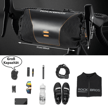 fahrrad lenkertaschen mit klicksystem wasserdicht 2L Wasserdichte Fahrrad Lenkertasche mit Öffnungsdesign – ROCKBROS-DE
