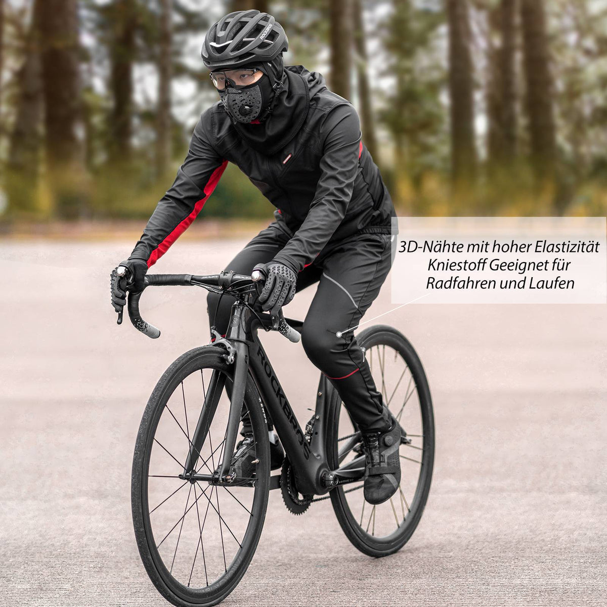 ROCKBROS Fietsbroek, licht, ademend, 3D gewatteerde fietsbroek