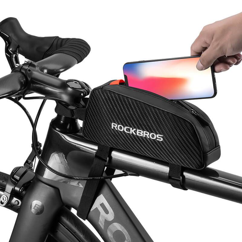 fahrradlenker amazon Black 1L Waterproof Bike Frame Bag & Top Tube Storage – ROCKBROS-DE