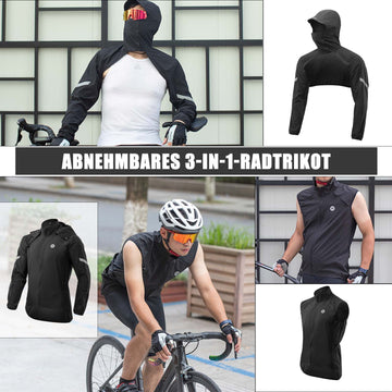 rennrad jacke frühling ROCKBROS Winddichte Fahrrad Jacke mit abnehmbarem Ärmel Softshelljacke –  ROCKBROS-DE