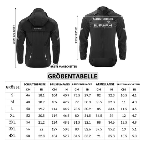 ROCKBROS Winddichte Fahrrad Jacke mit abnehmbarem Ärmel Softshelljacke - ROCKBROS-EU