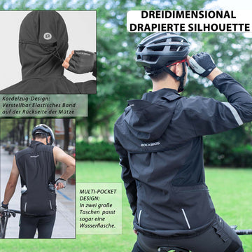 fahrradweste mit abnehmbaren ärmeln ROCKBROS Winddichte Fahrrad Jacke mit abnehmbarem Ärmel Softshelljacke –  ROCKBROS-DE