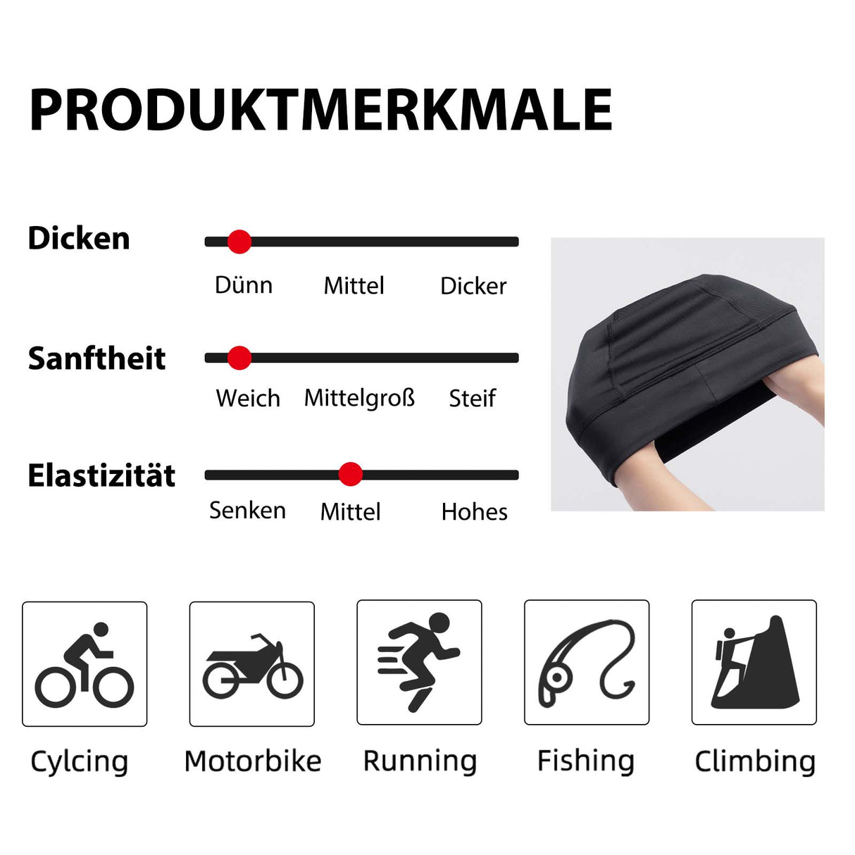 ROCKBROS Winter Fahrrad Mütze Helm Unterziehmütz Unisex - ROCKBROS-EU