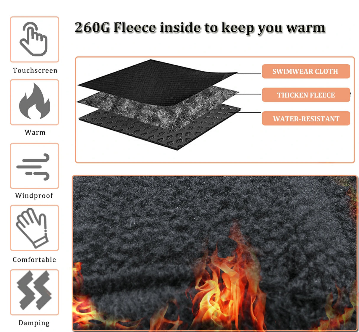 ROCKBROS Winter-Fahrradhandschuhe mit Touchscreen-Funktion