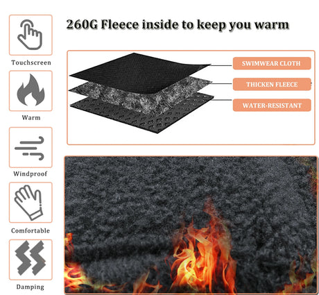 ROCKBROS Winter-Fahrradhandschuhe mit Touchscreen-Funktion