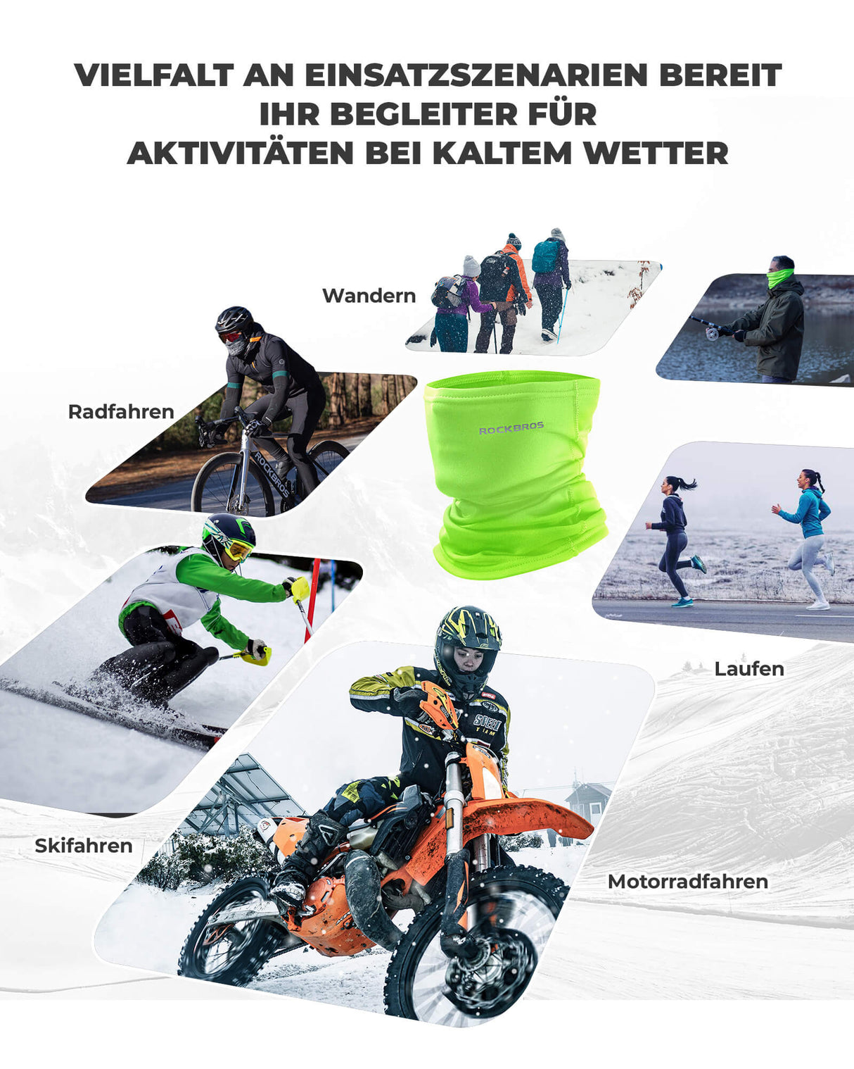 ROCKBROS Winter Halbe Balaclavas Multifunktion Atmungsaktiv Gesichtsbedeckung - ROCKBROS-EU