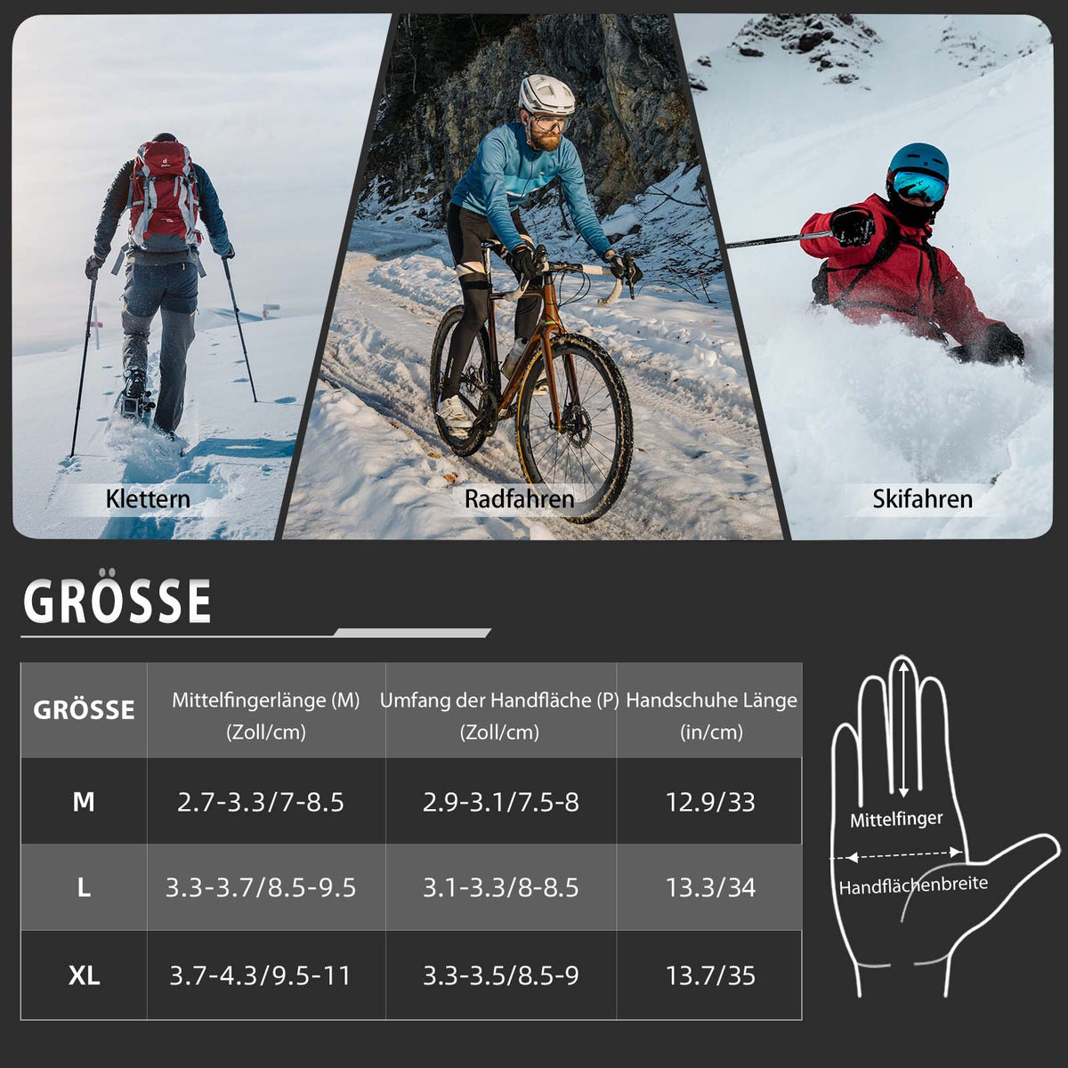 fahrradhandschuhe winter beheizbar ROCKBROS Winter Handschuhe Beheizbare Fahrradhandschuhe mit Batterie M –  ROCKBROS-DE