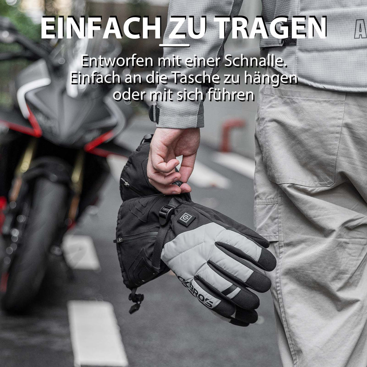 ROCKBROS Winter Handschuhe Beheizbare Fahrradhandschuhe mit Batterie M-XL - ROCKBROS-EU