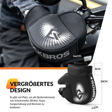 ROCKBROS Winter Lenkerstulpen Winddicht Motorrad Handschuhe Schwarz –  ROCKBROS-DE