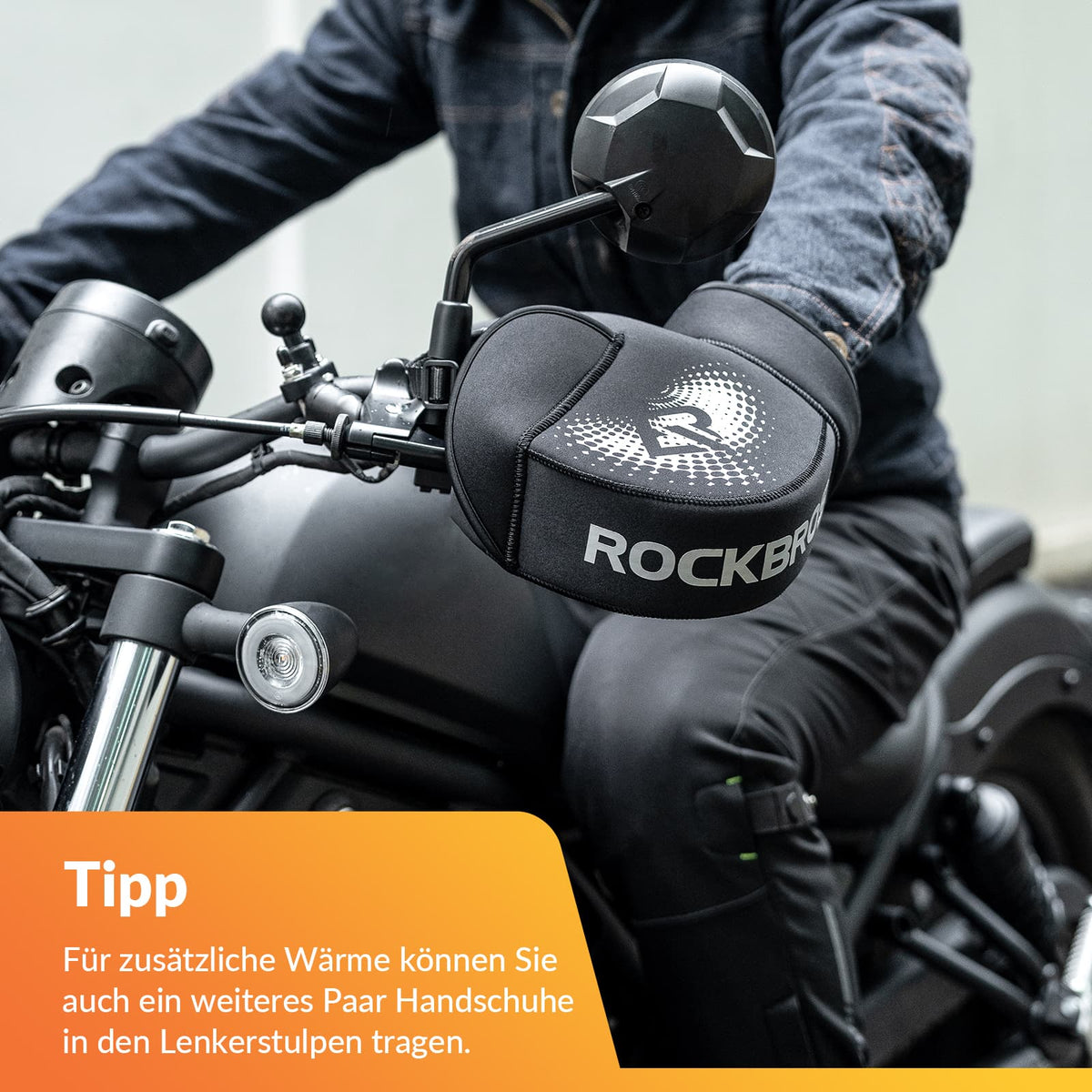 ROCKBROS Winter Lenkerstulpen Winddicht Motorrad Handschuhe Schwarz – ROCKBROS-DE