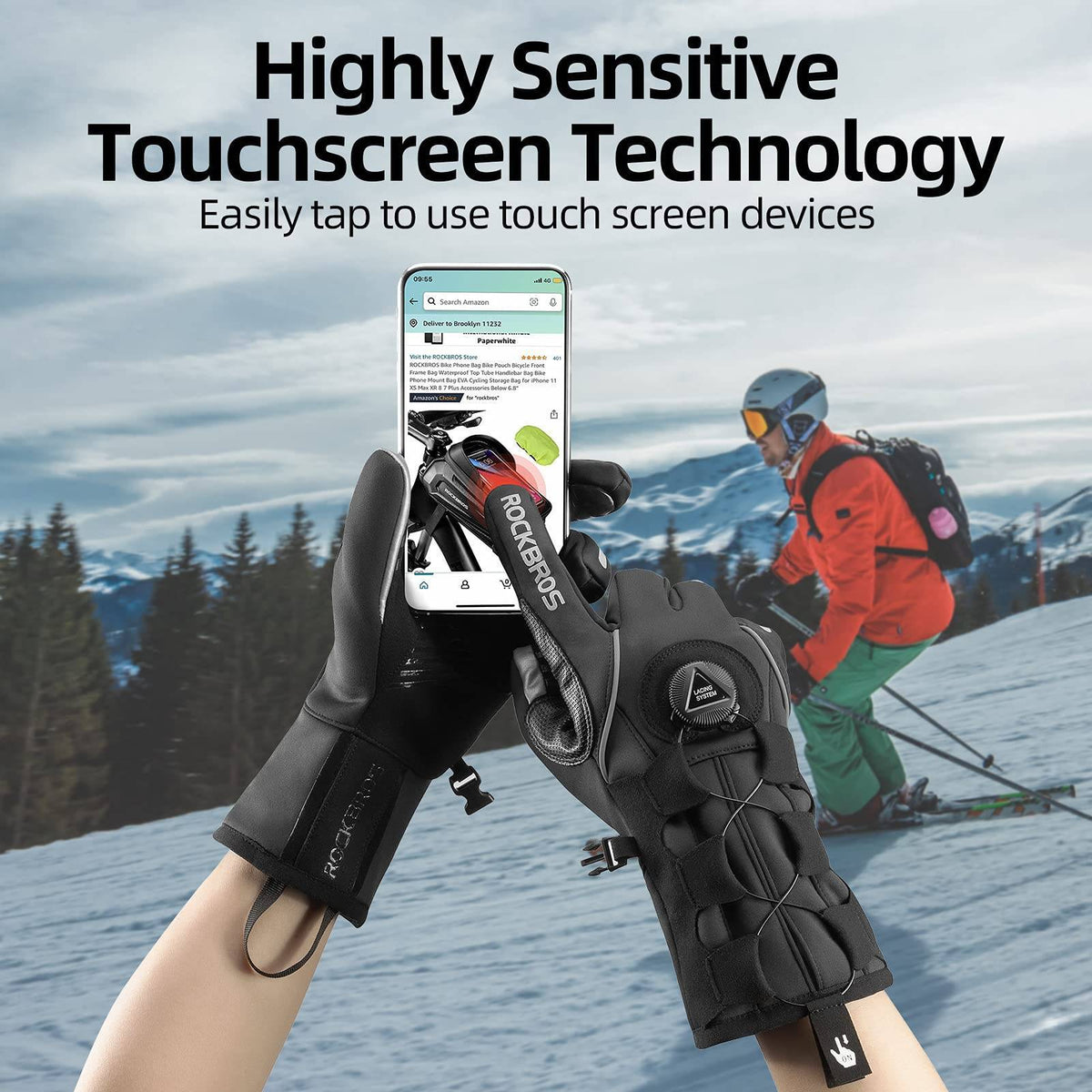 ski handschuhe touchscreen ROCKBROS Winter Skihandschuhe Touchscreen-Design Winddicht Unisex –  ROCKBROS-DE
