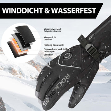 baustellen handschuhe winter ROCKBROS Winter Skihandschuhe Wiederaufladbare Beheizte Handschuhe Sch – ROCKBROS-DE