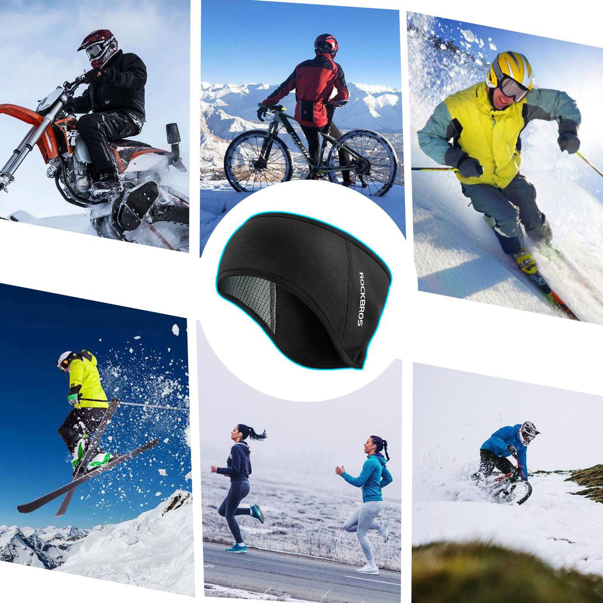 ROCKBROS Winter Thermo Radfahren Ohrwärmer Stirnbänder für Männer Frauen - ROCKBROS-EU