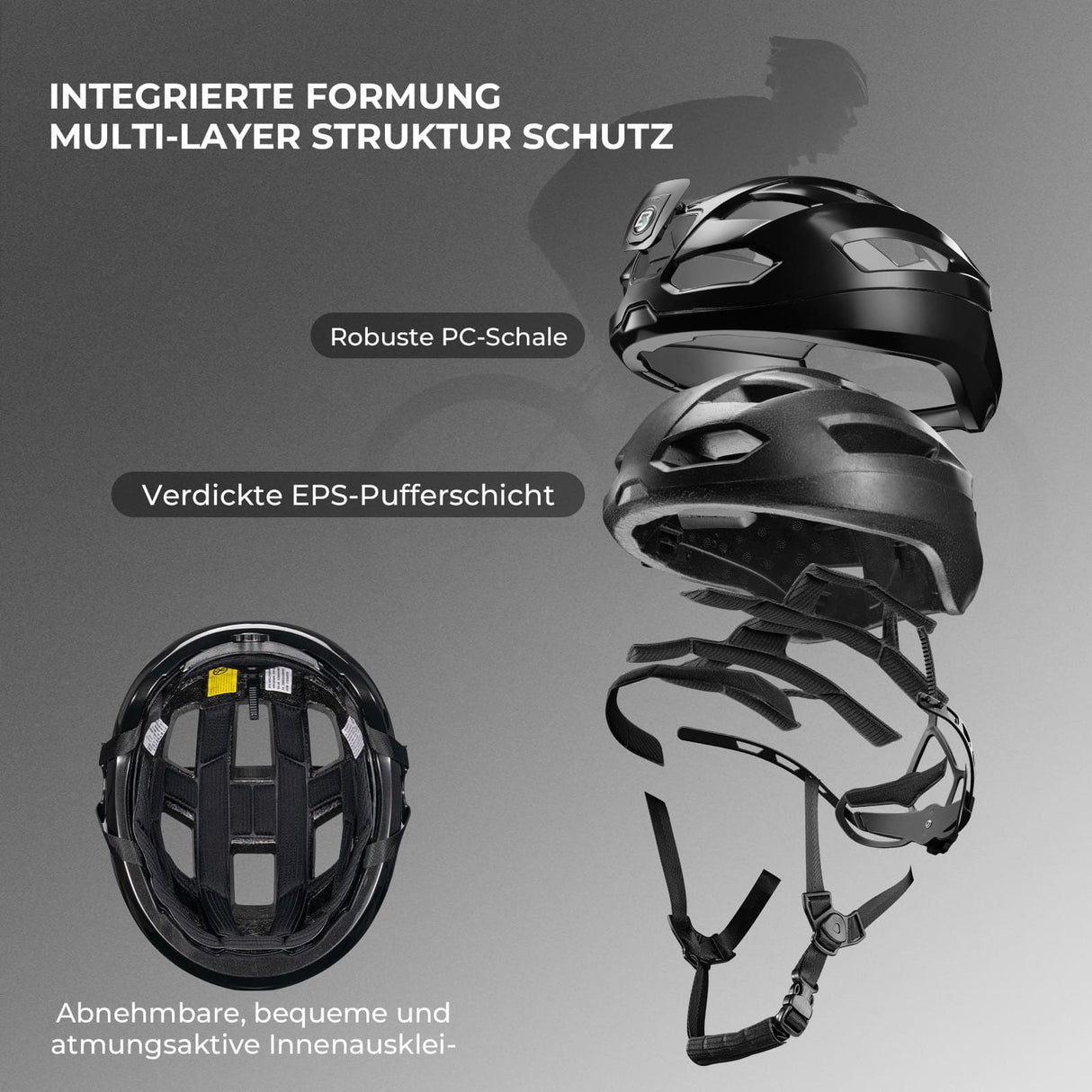 Smart Fahrradhelm mit Licht