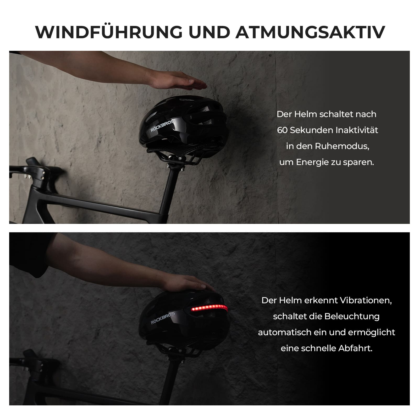 Smart Fahrradhelm mit Licht - ROCKBROS-EU